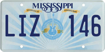 MS license plate LIZ146