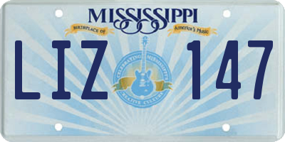 MS license plate LIZ147