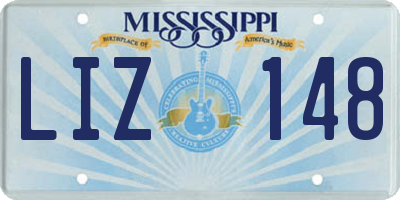 MS license plate LIZ148