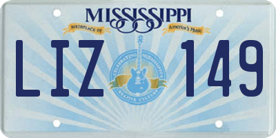 MS license plate LIZ149