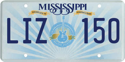 MS license plate LIZ150