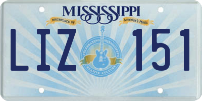 MS license plate LIZ151
