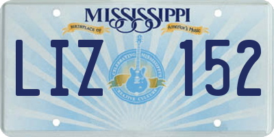 MS license plate LIZ152
