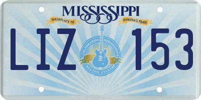 MS license plate LIZ153