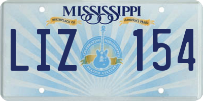 MS license plate LIZ154