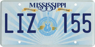 MS license plate LIZ155