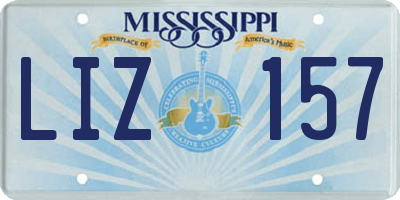 MS license plate LIZ157