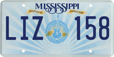 MS license plate LIZ158