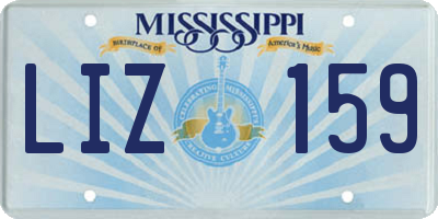 MS license plate LIZ159