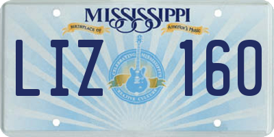 MS license plate LIZ160