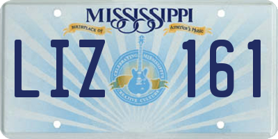 MS license plate LIZ161