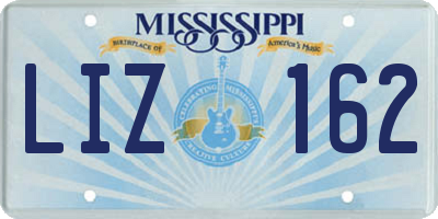 MS license plate LIZ162