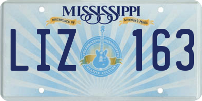 MS license plate LIZ163