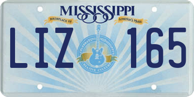 MS license plate LIZ165