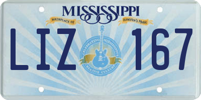 MS license plate LIZ167