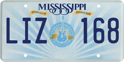 MS license plate LIZ168