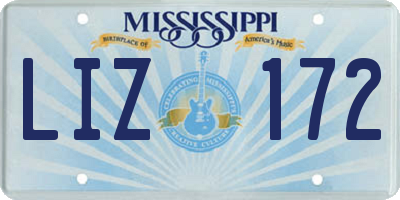MS license plate LIZ172