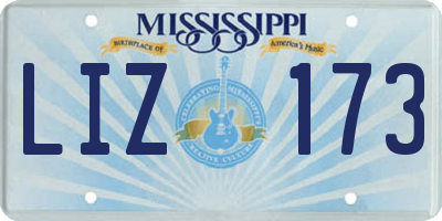 MS license plate LIZ173