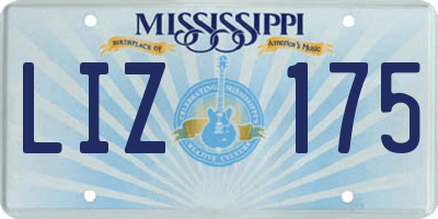 MS license plate LIZ175