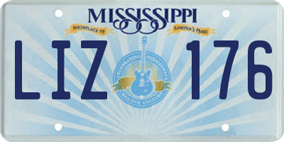 MS license plate LIZ176