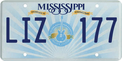 MS license plate LIZ177