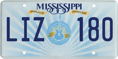MS license plate LIZ180