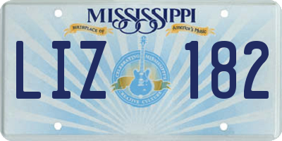 MS license plate LIZ182