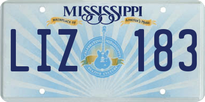 MS license plate LIZ183