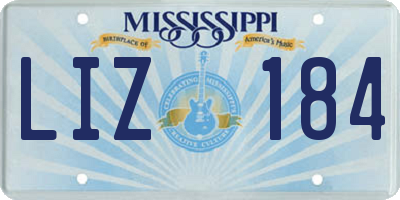 MS license plate LIZ184
