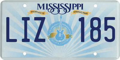MS license plate LIZ185