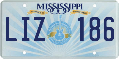 MS license plate LIZ186