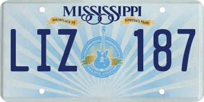 MS license plate LIZ187