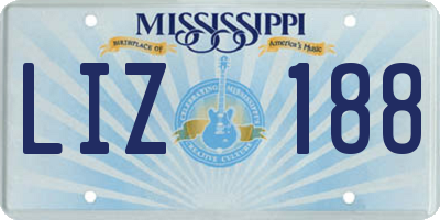 MS license plate LIZ188