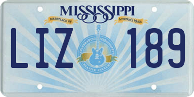 MS license plate LIZ189