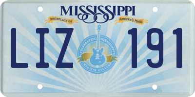 MS license plate LIZ191