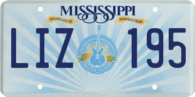 MS license plate LIZ195