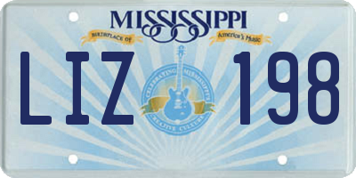 MS license plate LIZ198