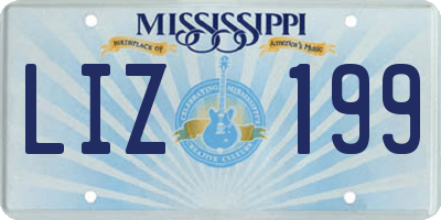 MS license plate LIZ199
