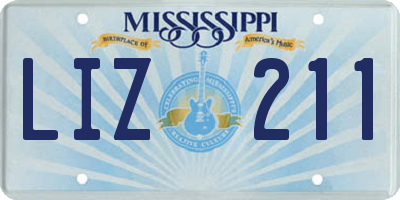 MS license plate LIZ211