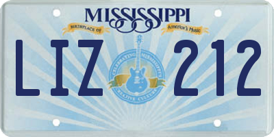 MS license plate LIZ212