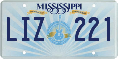 MS license plate LIZ221
