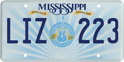 MS license plate LIZ223