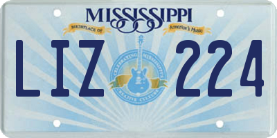 MS license plate LIZ224