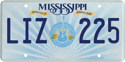 MS license plate LIZ225