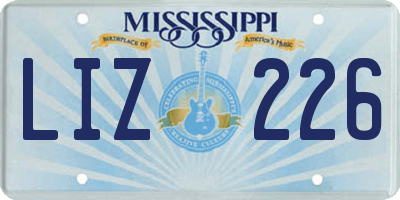 MS license plate LIZ226