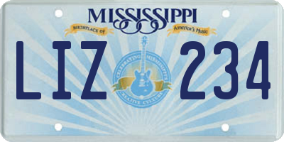 MS license plate LIZ234