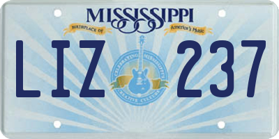 MS license plate LIZ237