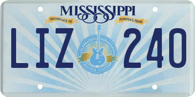 MS license plate LIZ240