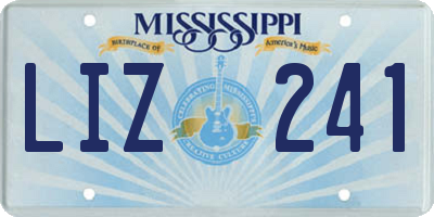 MS license plate LIZ241