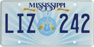 MS license plate LIZ242